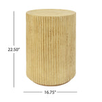 Cylindrical Outdoor Side Table Antique Brown MGO