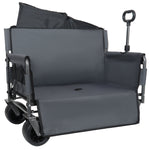 3-in-1 Convertible Folding Wagon Cart with Bench Seat & Storage