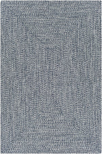 Blue Braided Faux Jute Outdoor Rug