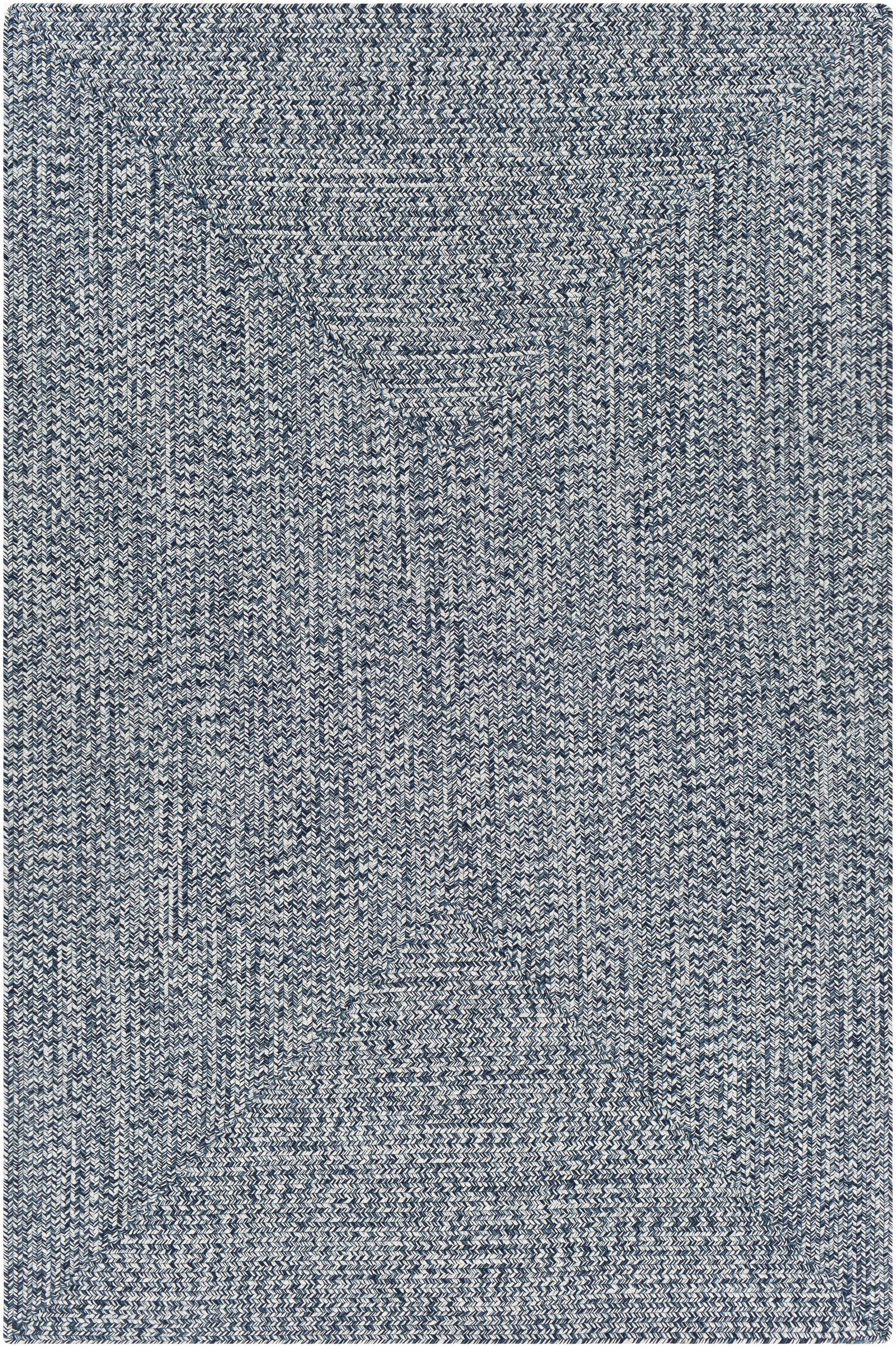 Blue Braided Faux Jute Outdoor Rug