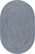 Blue Braided Faux Jute Outdoor Rug
