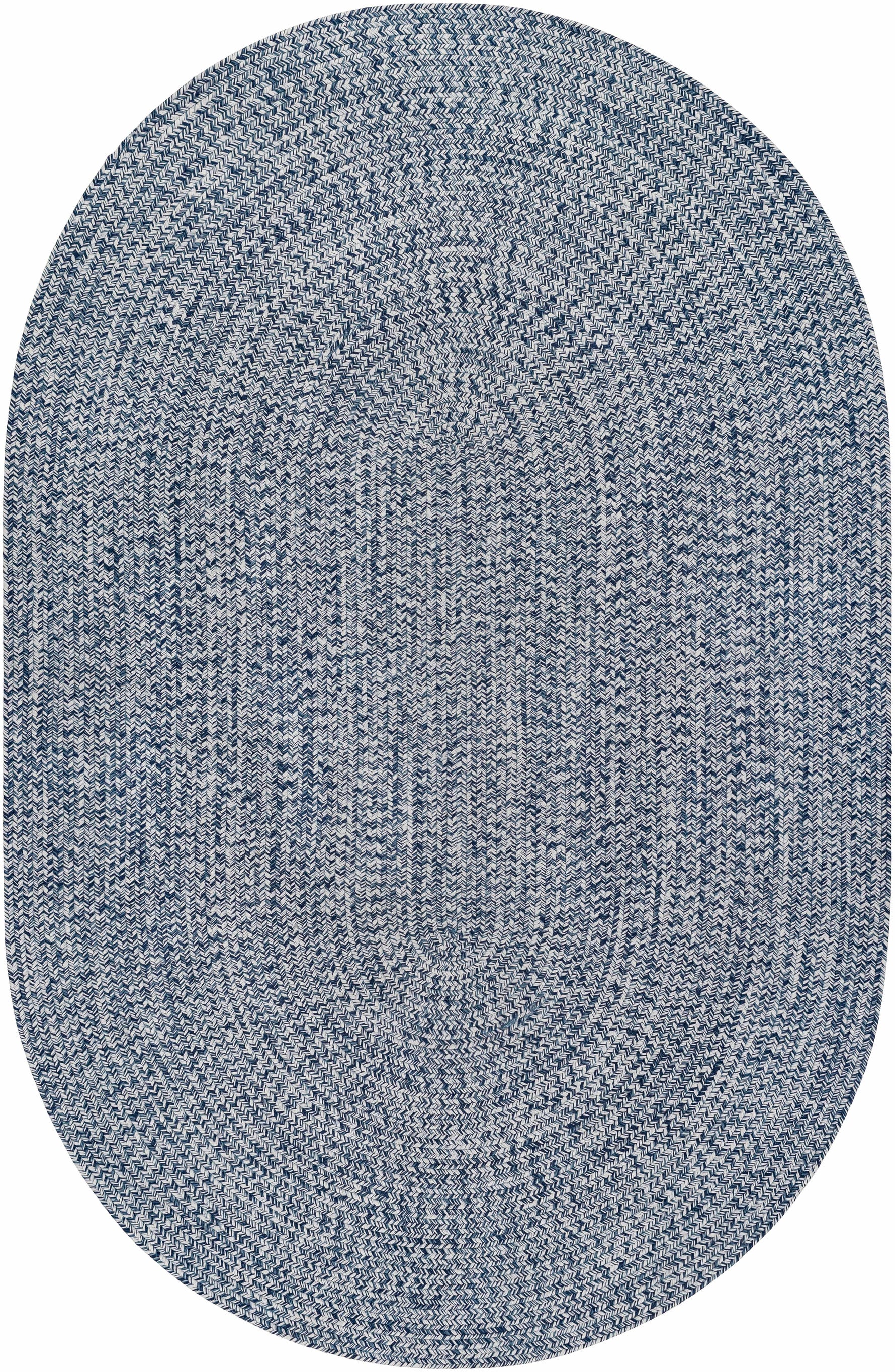 Blue Braided Faux Jute Outdoor Rug