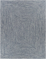 Blue Braided Faux Jute Outdoor Rug