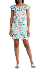 Tommy Bahama Tropi Calling Off the Shoulder Cover-Up Dress in White, Size Small