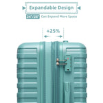 Luggage Sets 6 Piece with Duffel Bags Hardside Expandable Suitcases Misty Blue