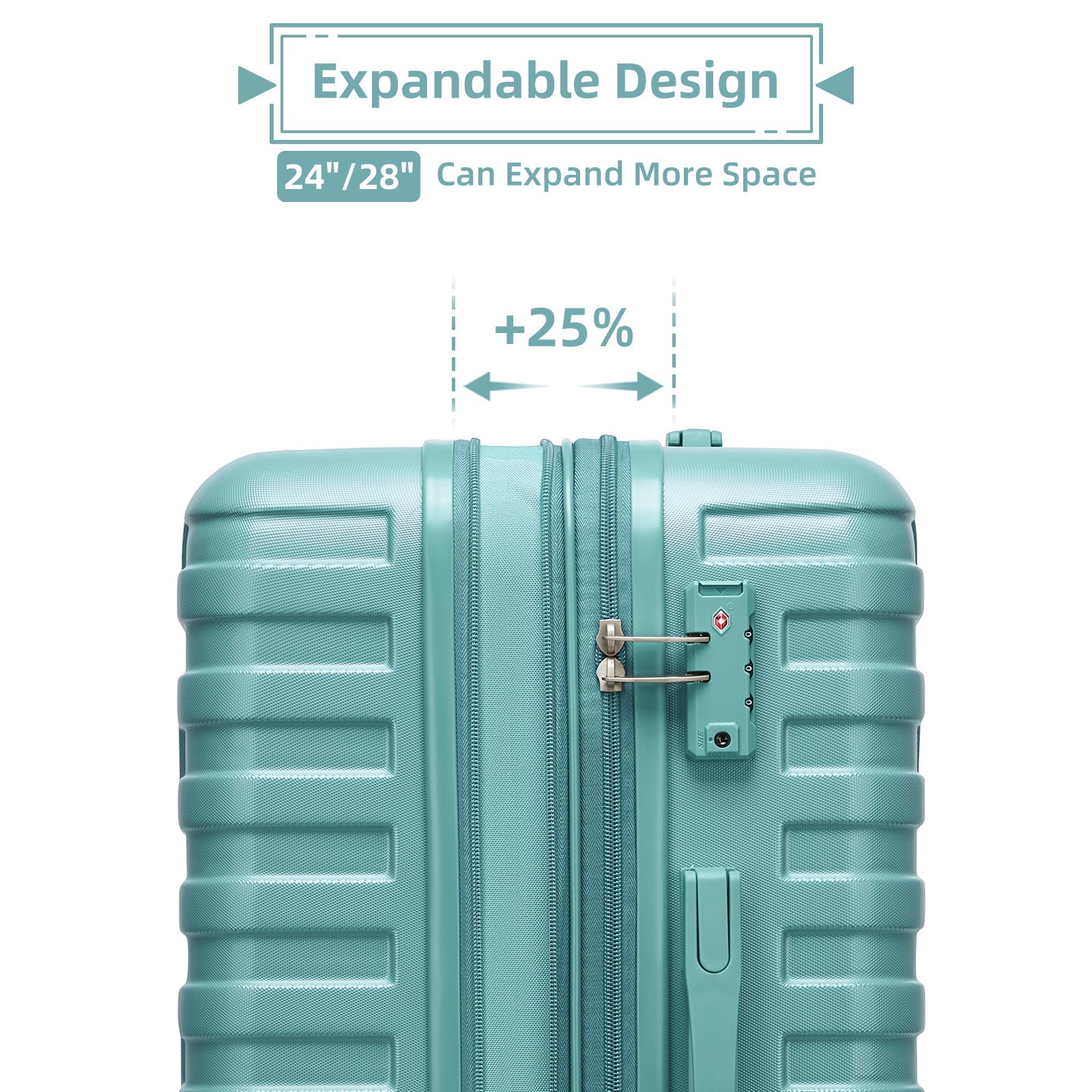 Luggage Sets 6 Piece with Duffel Bags Hardside Expandable Suitcases Misty Blue