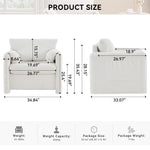 Modern Accent Chair Single Seater Ivory White