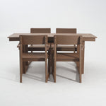 5 Piece Outdoor Dining Set with Umbrella Hole and 4 Armrest Chairs
