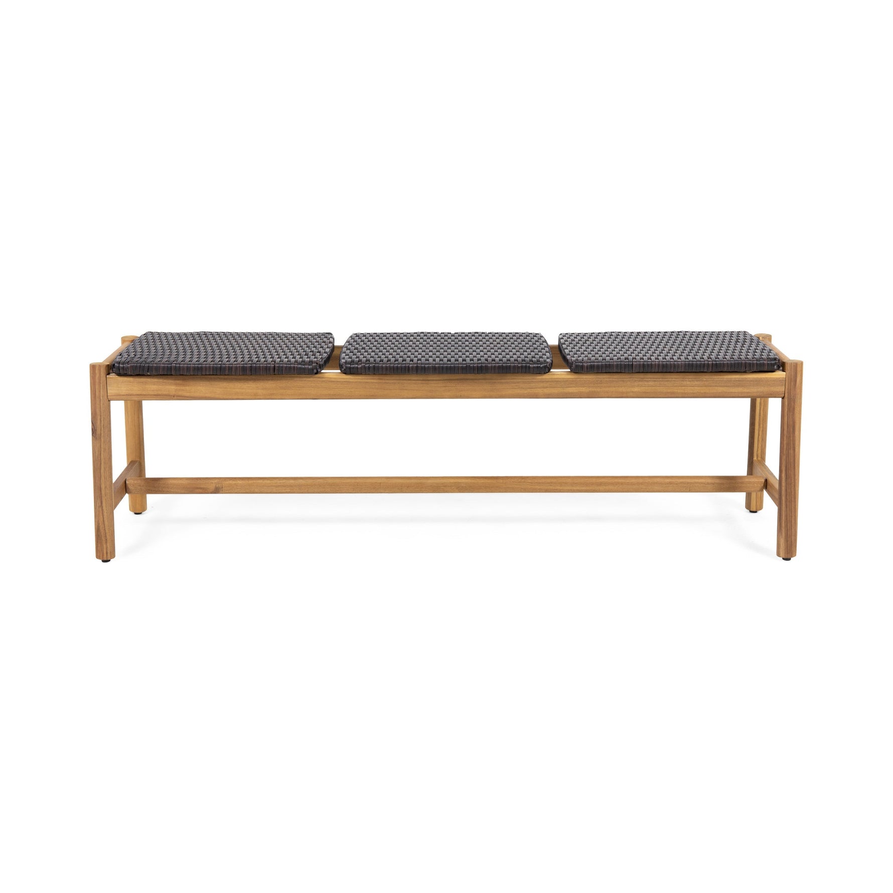Cambria Rustic 3-Seater Outdoor Bench with Teak Finish