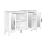 Storage Cabinet 3 Doors Stylish Style White