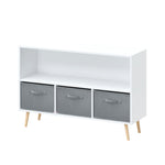 Bookcase With Collapsible Drawers, Book Display Organizer