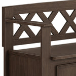 Amherst Solid Wood Entryway Storage Bench in Farmhouse Brown