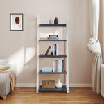 5-Tier Ladder Shelf with Rubber Wood Frame