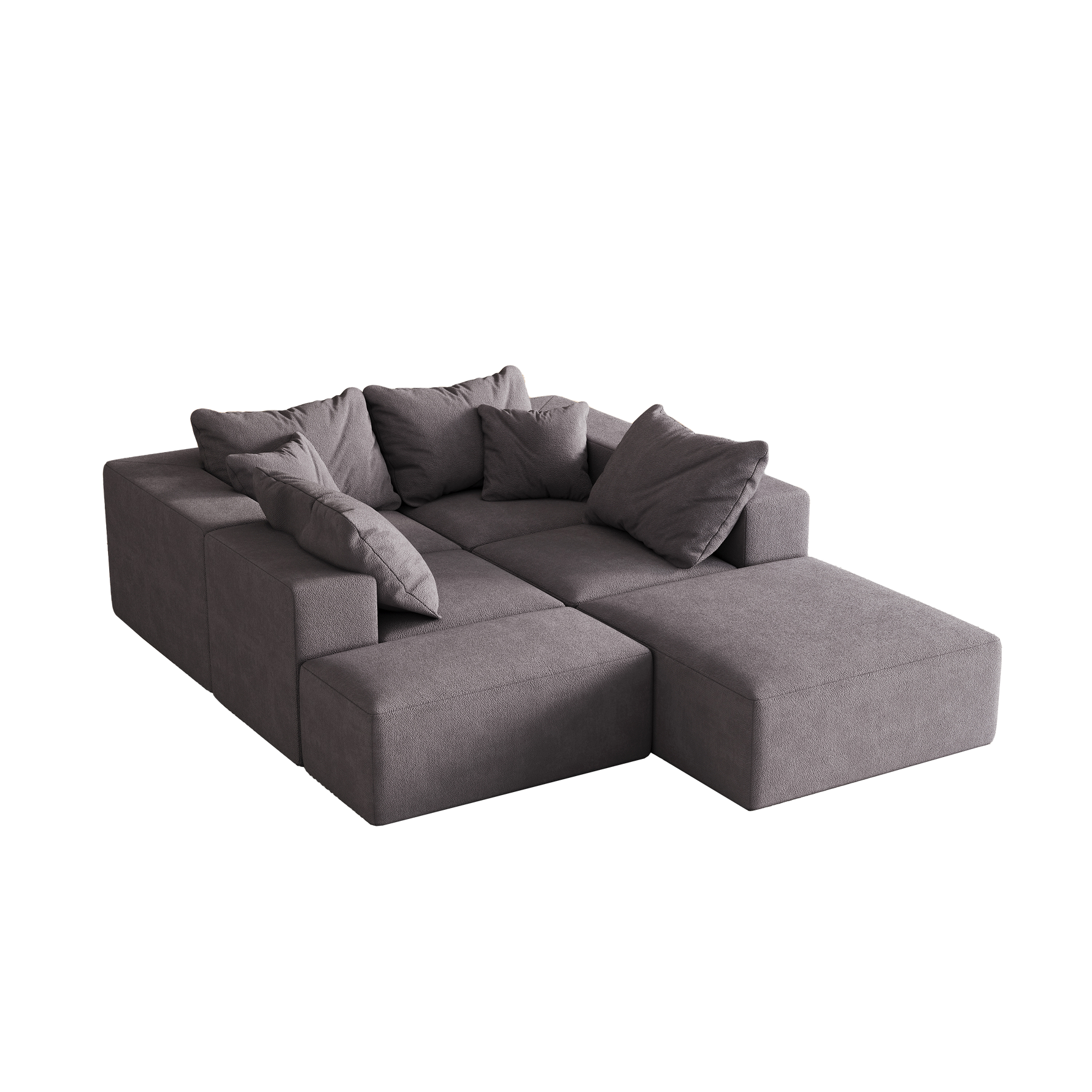 Modern Upholstered Sectional Boneless Couch Set