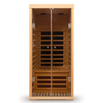 Luxury Indoor Low EMF Far Infrared Sauna Room with Hemlock Wood and Glass Double Doors