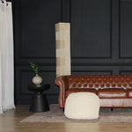 Semi Rounded Pouf Cable Knitted Perfect Seating