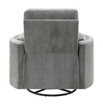 Sagen Charcoal Chenille Glider Recliner with Swivel