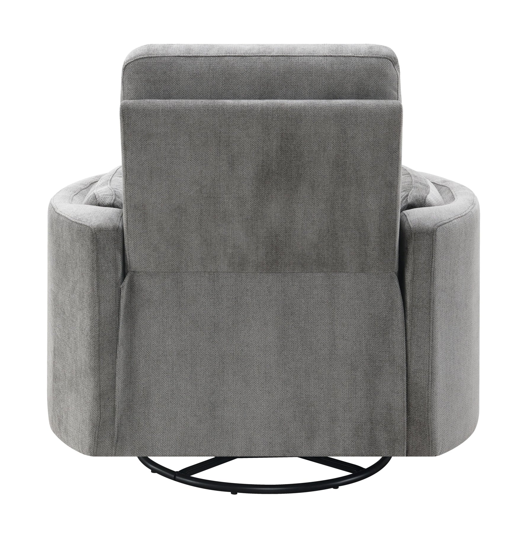 Sagen Charcoal Chenille Glider Recliner with Swivel