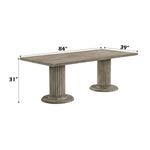 Gabrian 7 Pieces Dining Room Set - Reclaimed Wood, Beige / Gray