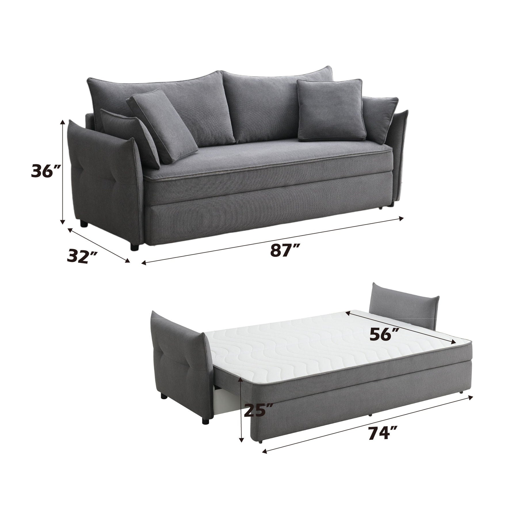 Irina Pull Out Sleep Sofa With Storage