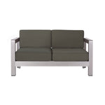 Outdoor Aluminum Loveseat – Low-Profile Patio Seating with Deep Cushions