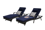 Outdoor Wicker Reclining Chair Set of 2 with Cushions