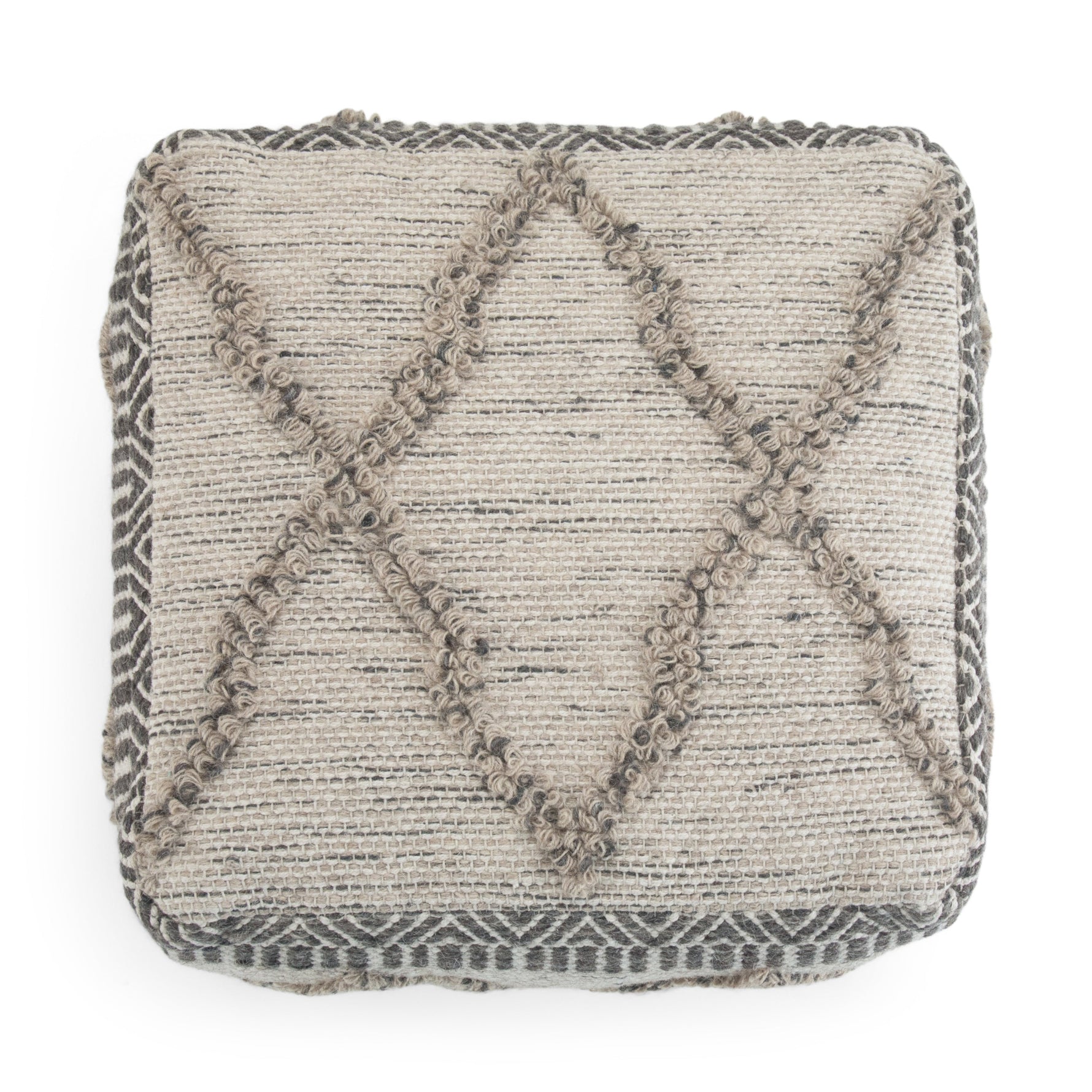 Sweeney Square Pouf Grey/Natural