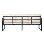 Outdoor 4-Piece Acacia Wood and Metal Patio Sofa Set