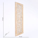20” x 63” Hand-Carved Wooden Wall Panel – Rustic Antique Mandala Design