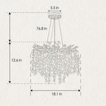 6-Light Chandelier Crystal Ceiling Lamp in Gold