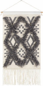 Chapelton Gray Geometric Textured Wall Hanging - Clearance