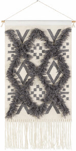 Chapelton Gray Geometric Textured Wall Hanging - Clearance