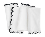 Napkins Black and White - Closewave Scalloped Edge