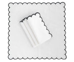 Napkins Black and White - Closewave Scalloped Edge