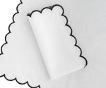 Napkins Black and White - Closewave Scalloped Edge