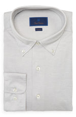 David Donahue Trim Fit Solid Dress Shirt in Gray, Size 17.5