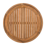 27.95" Acacia Wood Outdoor Coffee Table with Handwoven Rope Accent
