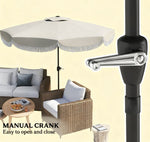 Vented Patio Table Umbrella with Crank and Push Button Tilt