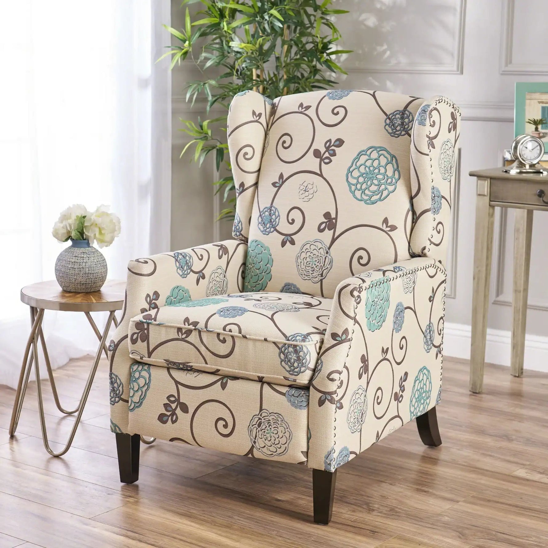 Westeros Wing Back Fabric Upholstered Recliner