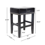 Soltique Backless Dining Counter Stool With Nailhead Trim (Set of 2)