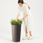 2 Pack Tall 21.7 in Modern Brown Planters for Indoor & Outdoor