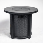 30" Propane Gas Fire Pit Table, 50000 BTU Round Steel Fire Pit