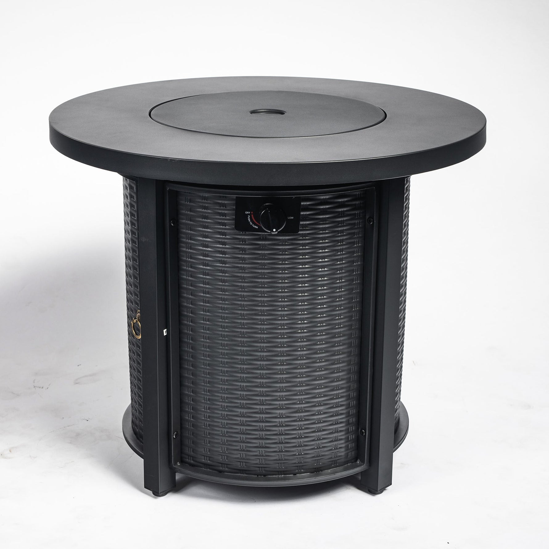 30" Propane Gas Fire Pit Table, 50000 BTU Round Steel Fire Pit
