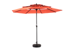 Aluminium 10ft 3-Tier Auto-Tilt Outdoor Patio Umbrella - Orange