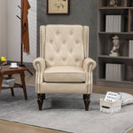 Modern Accent Chair Lounge Chair with Sturdy Wood Legs in Camel PU Leather