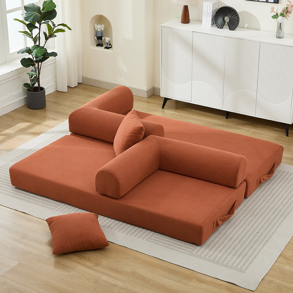 Folding Sofa Bed 78.5" Convertible Couch with 2 Pillows