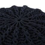 Bordeaux Knitted Cotton Round Pouf Ottoman and Floor Cushion
