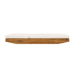 Acacia Wood Chaise Lounge with Cushion - Teak Finish