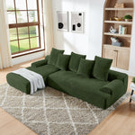 Modern Upholstered L-Shape Sectional Sofa Velvet Green