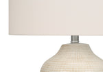 Contemporary 26"h Cream Ceramic Table Lamp with Ivory Shade